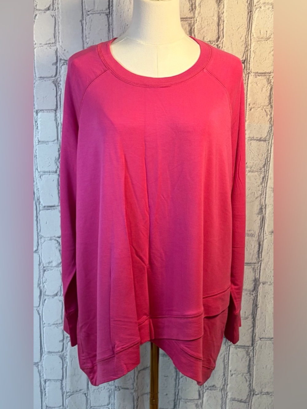 Workshop Republic Clothing:3X Women's Crewneck Sweatshirt in Hot Pink
